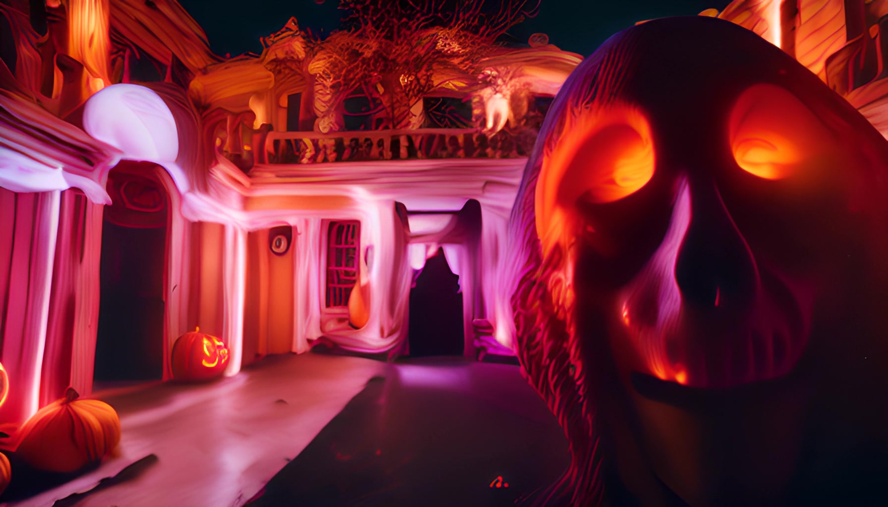 Gothic Hall – Haunted Mansion Entrance – 1080p halloween VJ loop