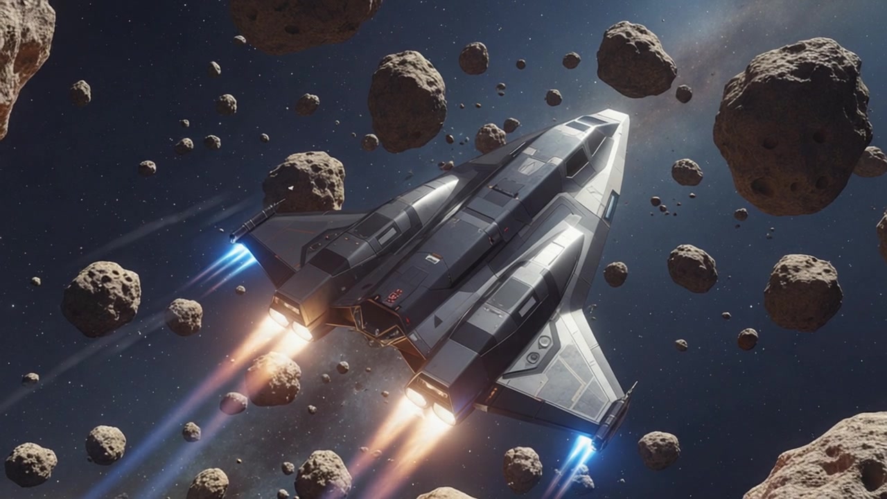 Asteroid Field Adventure – 720p space VJ loop
