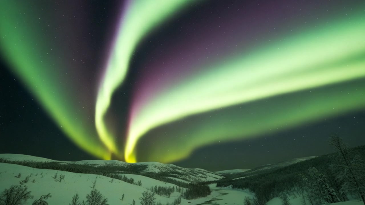 Aurora's Frosty Dance – 720p christmas & winter VJ loop