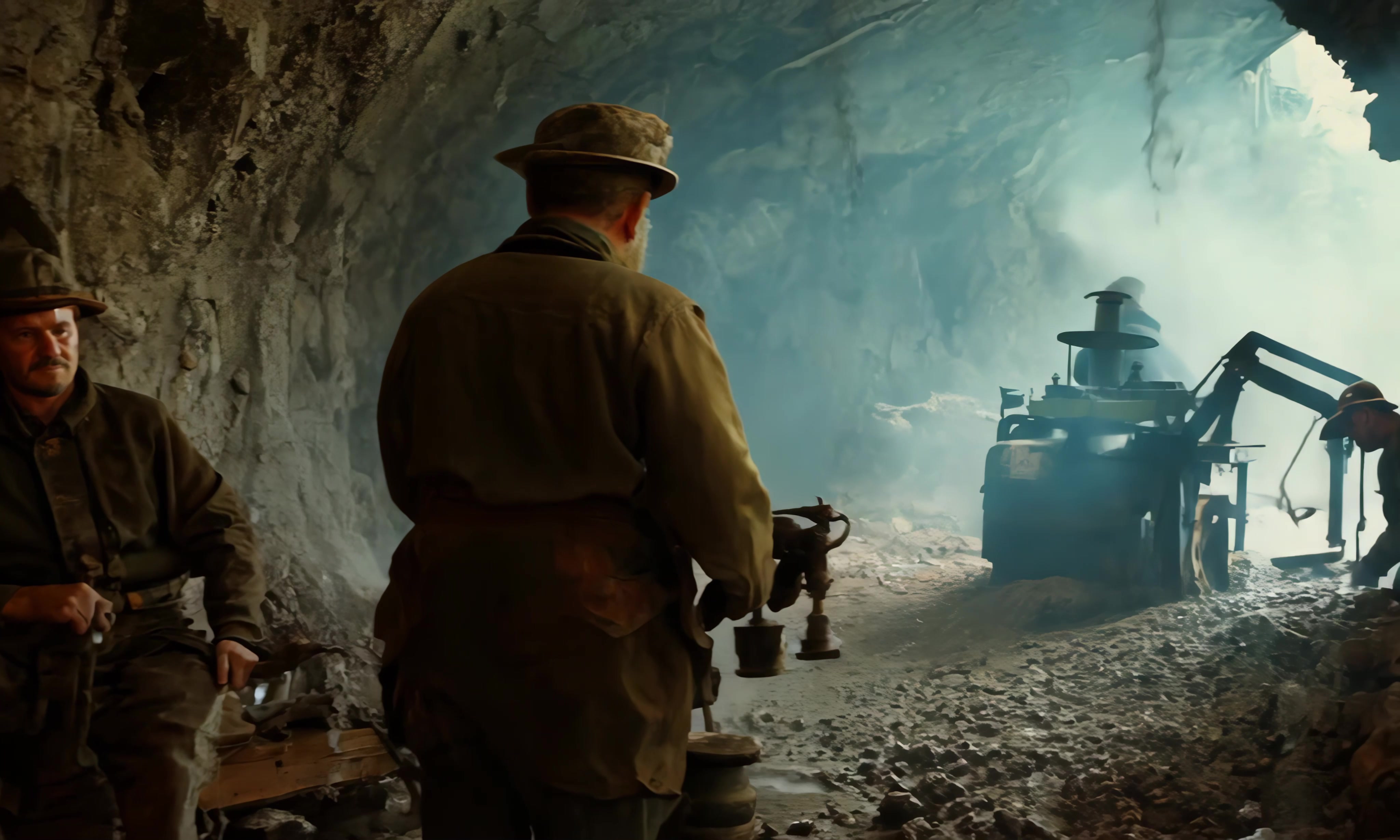 Cave Mining Drama – 4K vintage VJ loop