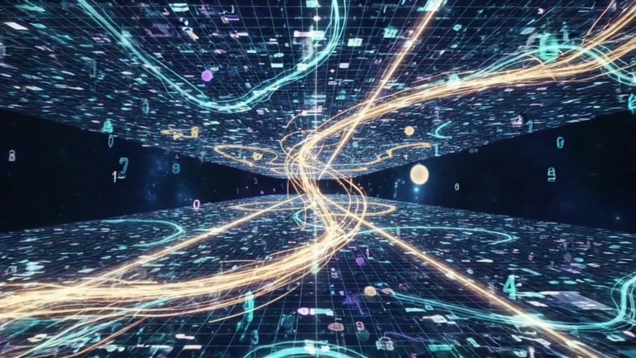 Digital Matrix Flow – 720p neon & cyber VJ loop