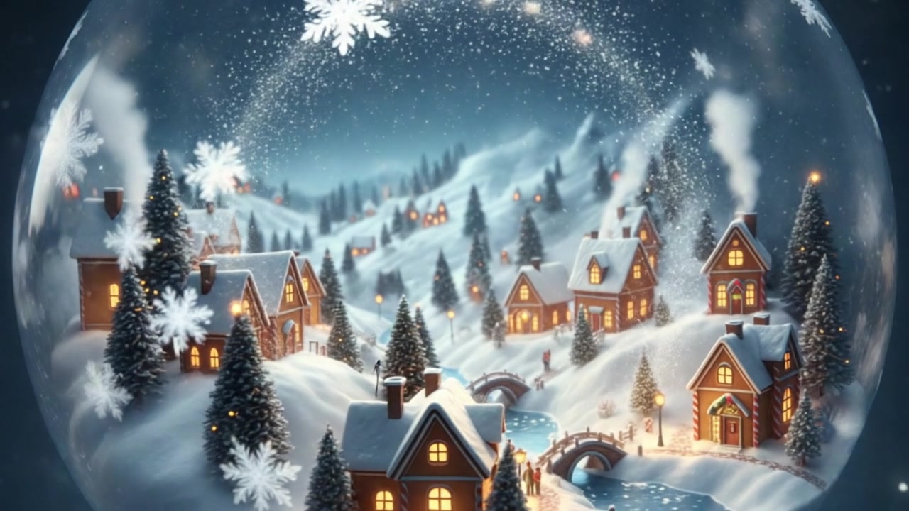 Enchanted Snowglobe Village – 720p christmas & winter VJ loop