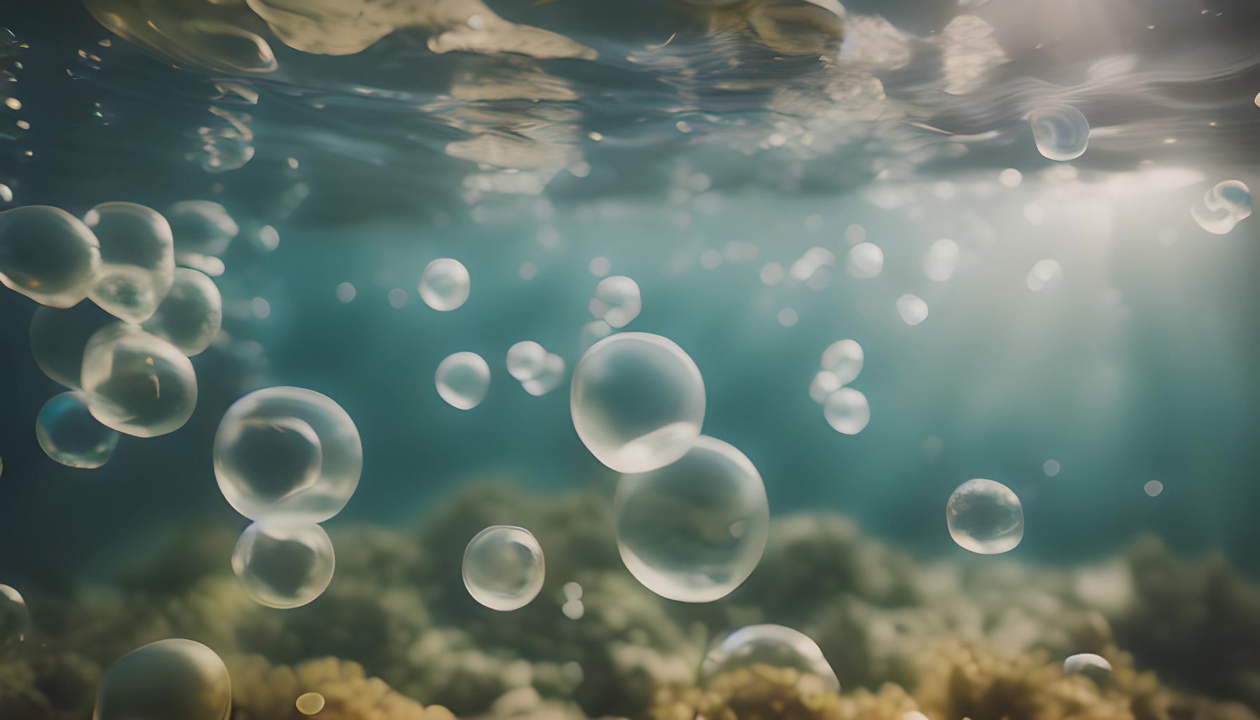 Ethereal Bubble Dance — Underwater Peaceful – HD ocean VJ loop