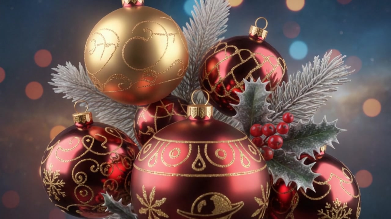 Festive Ornament Delight – 720p christmas & winter VJ loop