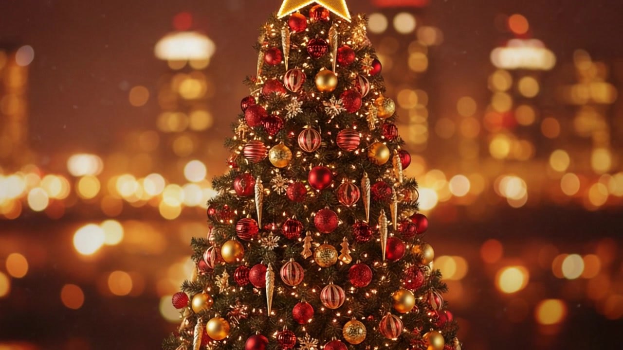 Festive Tree Glow – 720p christmas & winter VJ loop