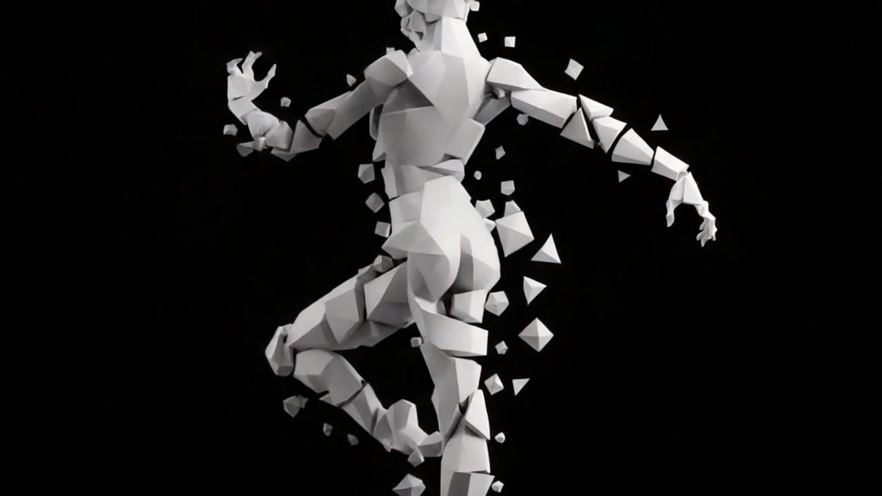 Fragmented Dance Form – 720p neon & cyber VJ loop