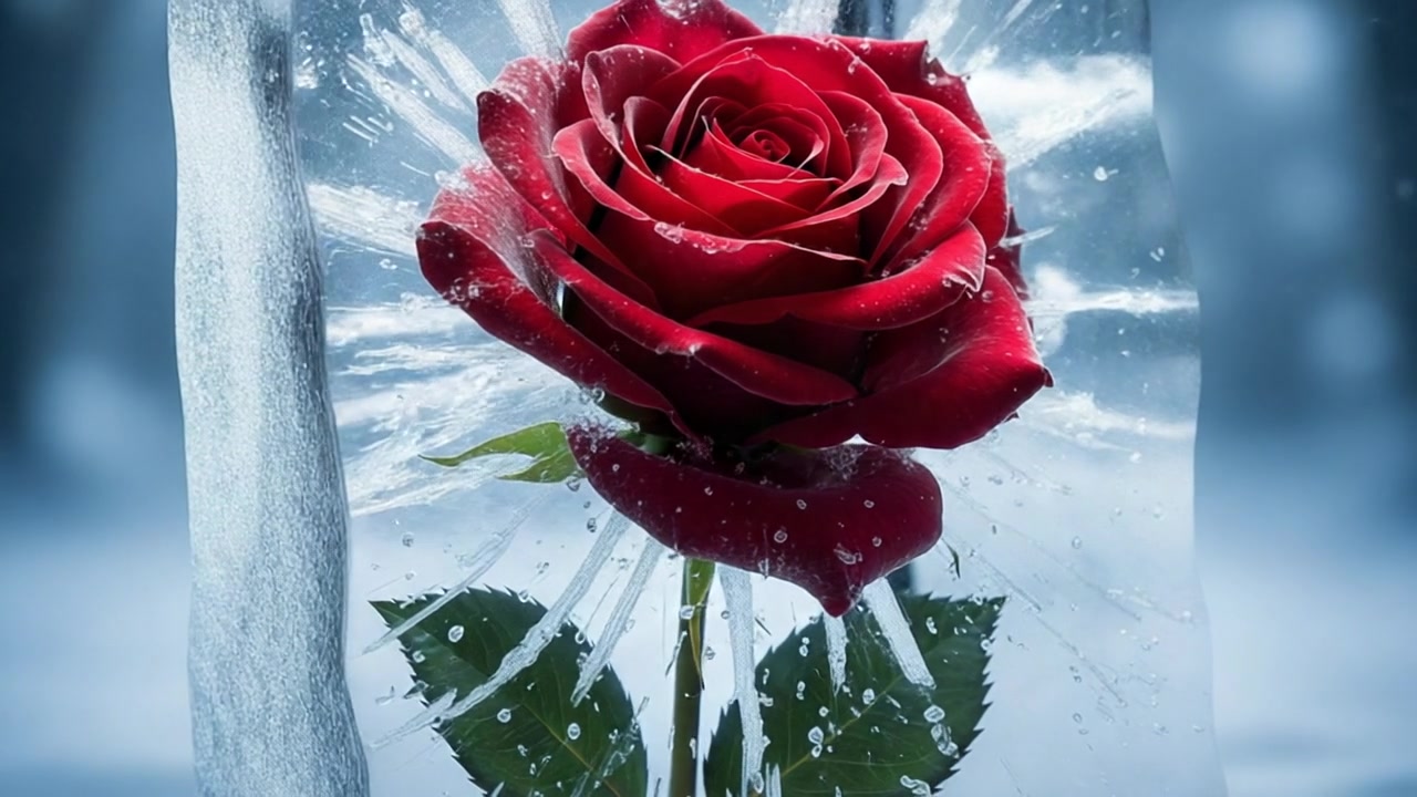 Frozen Rose Shatter – 720p christmas & winter VJ loop