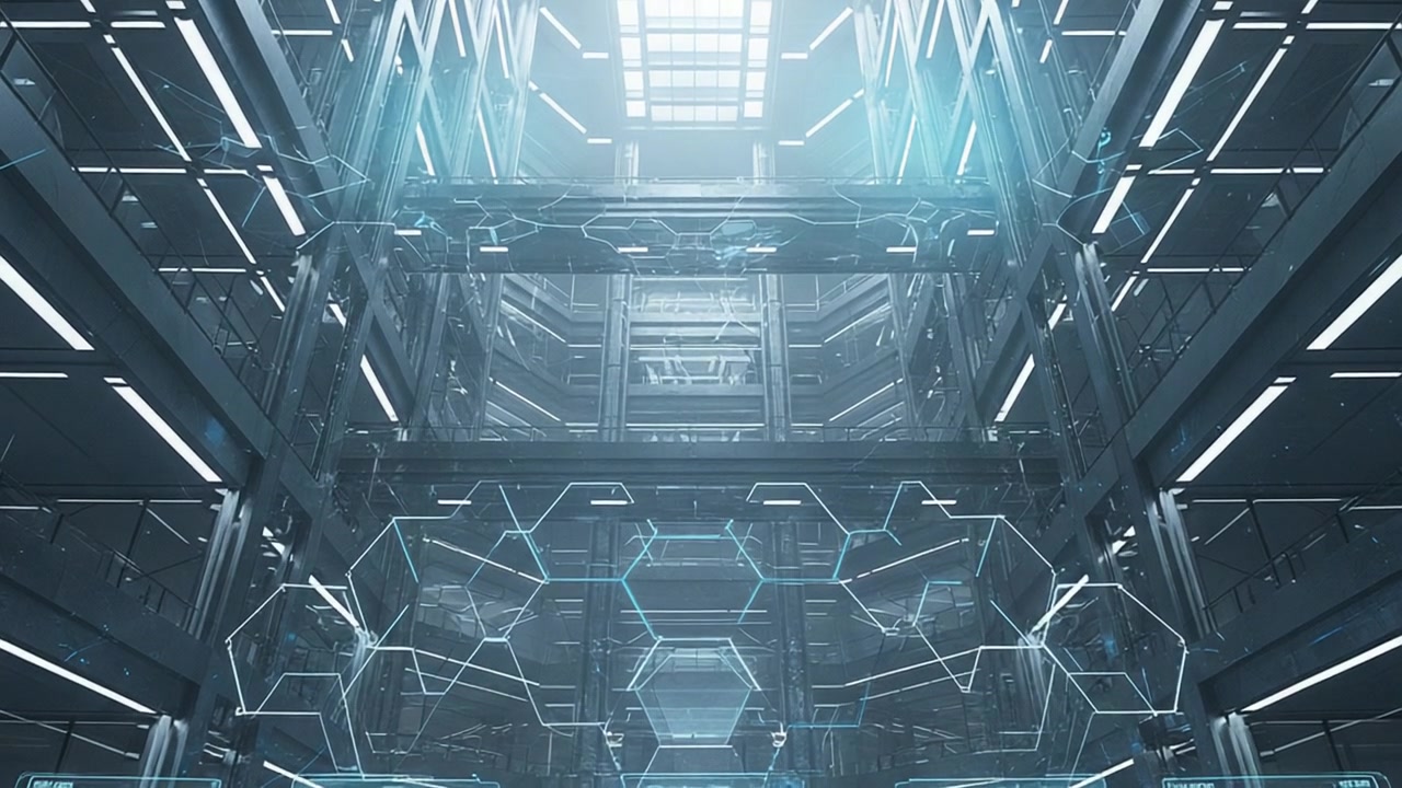 Futuristic Data Hive – 720p neon & cyber VJ loop