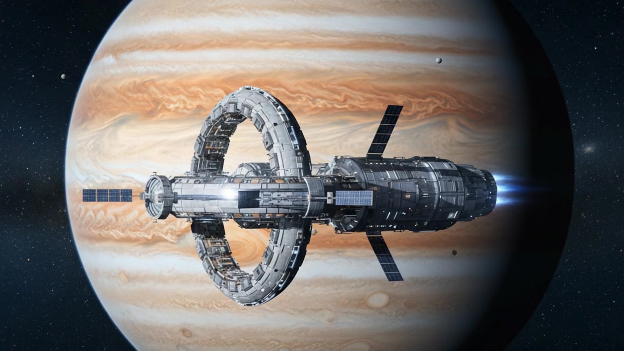 Galactic Journey — Jupiter Spaceship – 720p space VJ loop