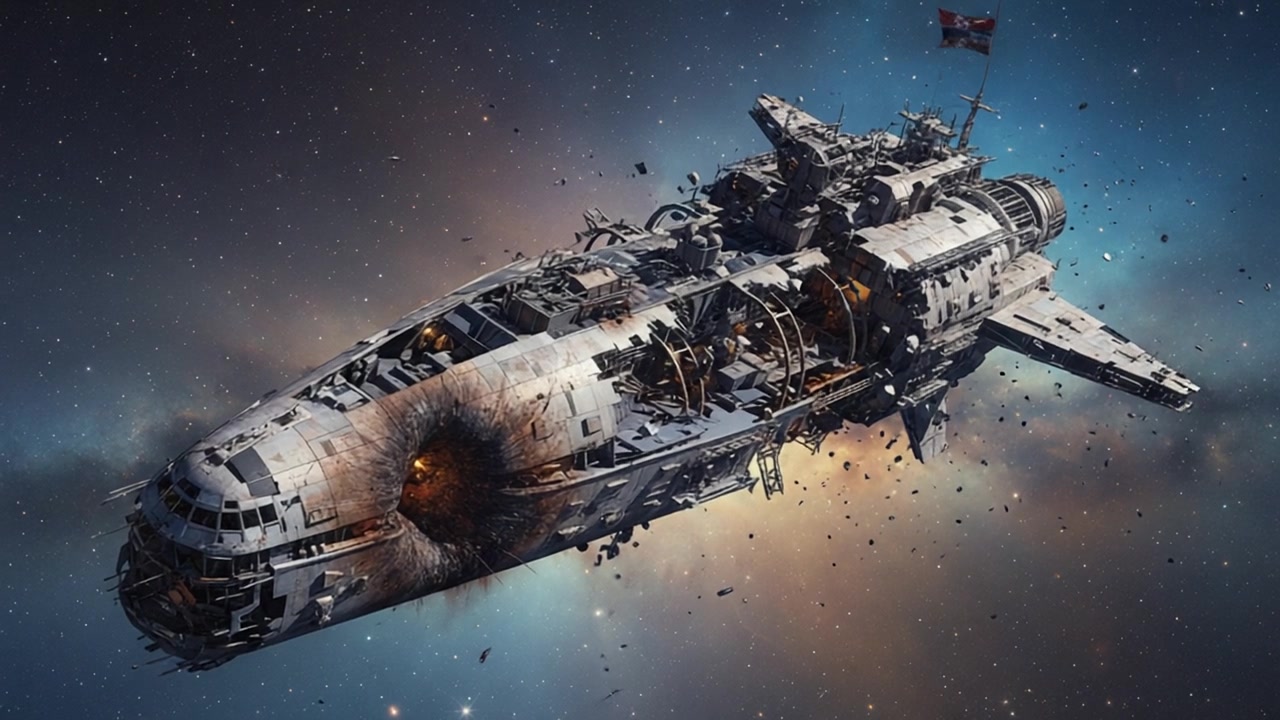 Galactic Shipwreck Drama – 720p space VJ loop