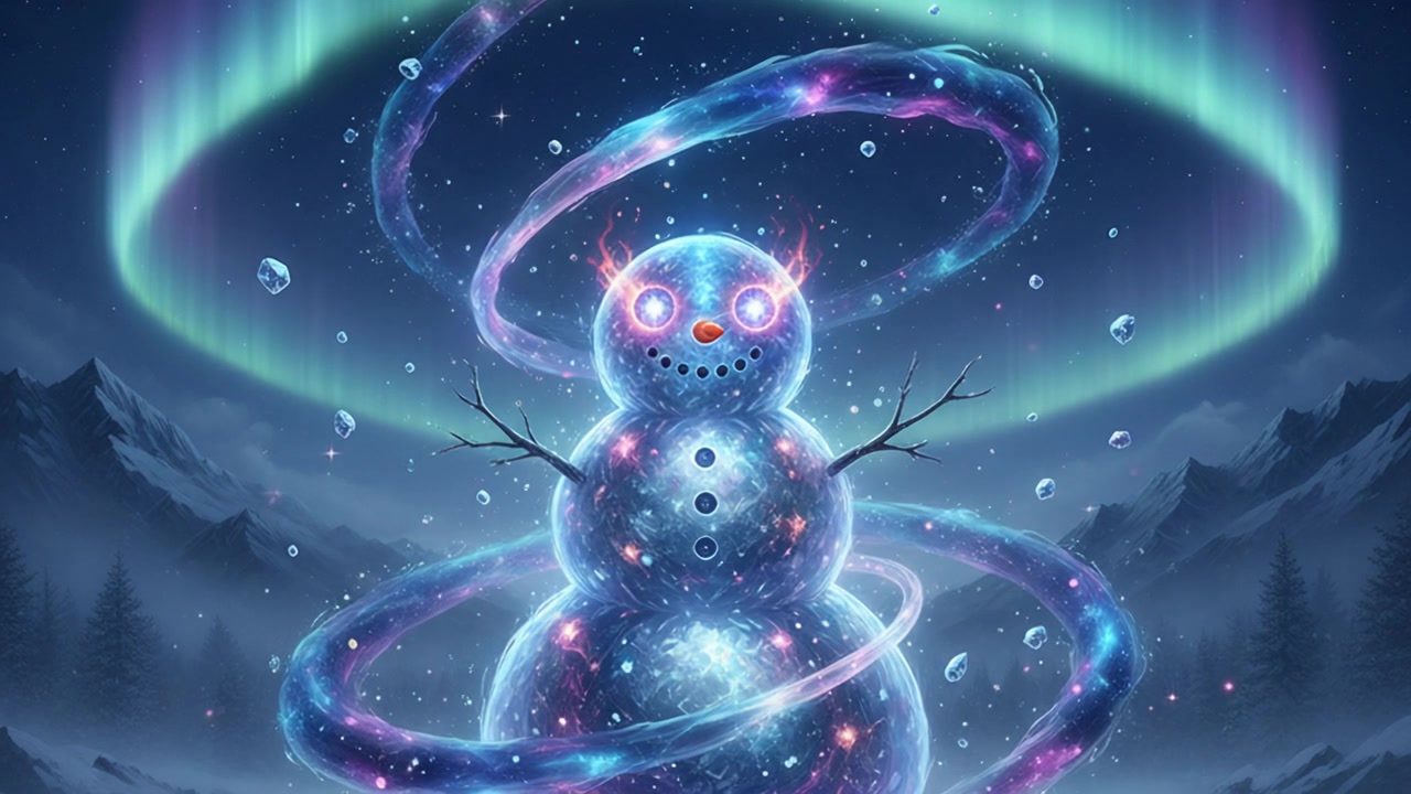 Galactic Snowman Vortex – 720p christmas & winter VJ loop