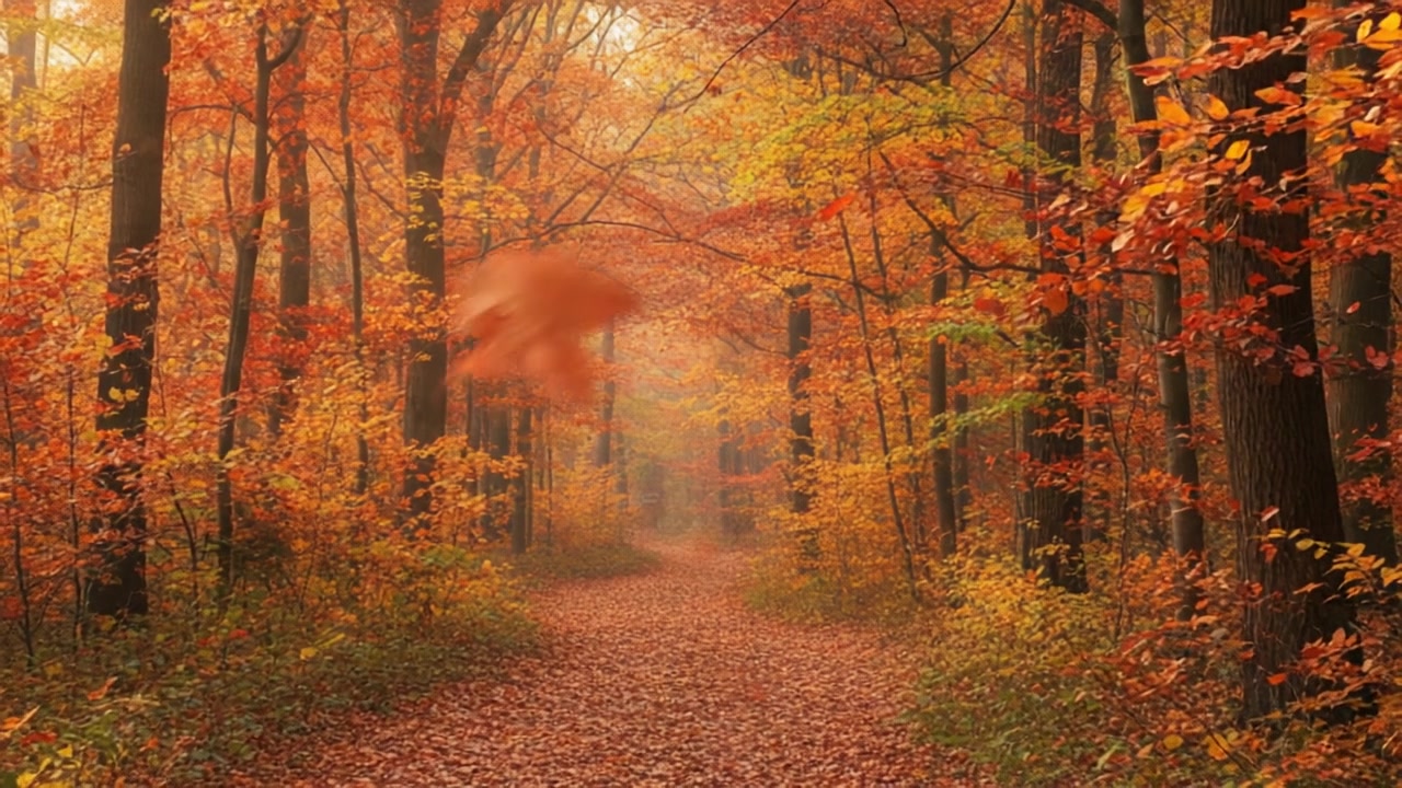 Golden Autumn Pathway – 720p nature VJ loop