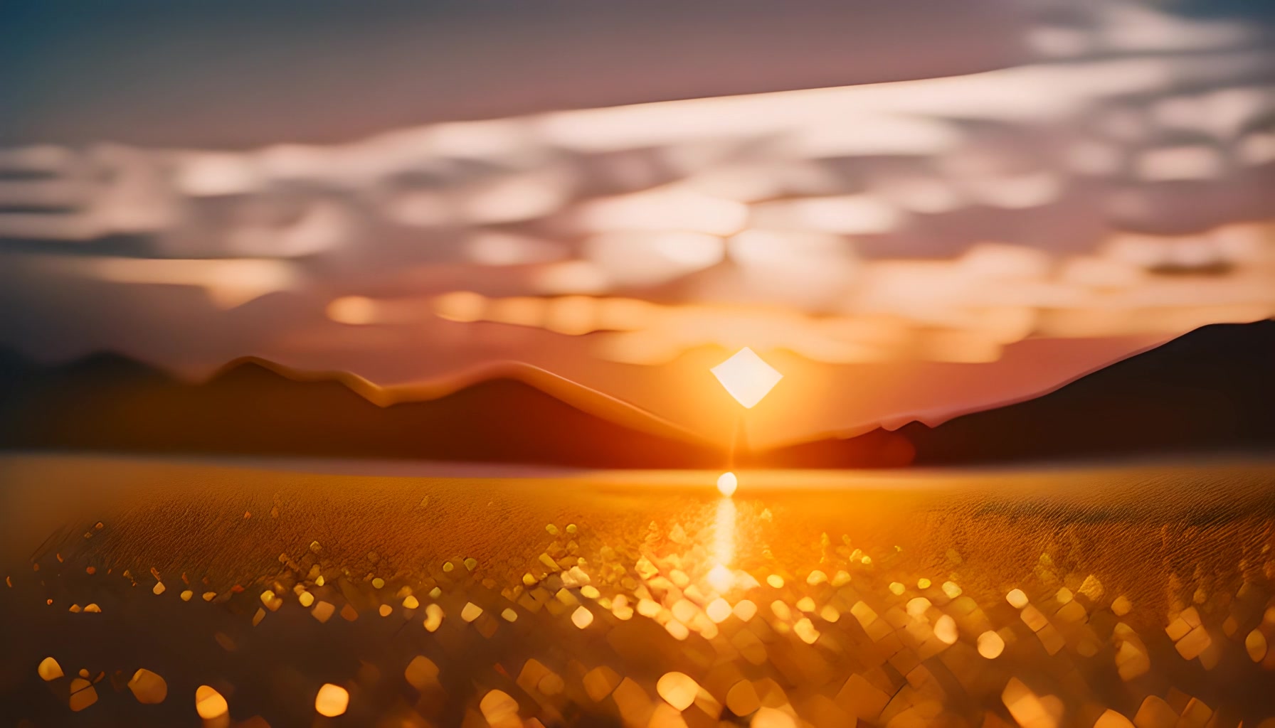 Golden Horizon Glow — Sunset Bokeh – HD nature VJ loop