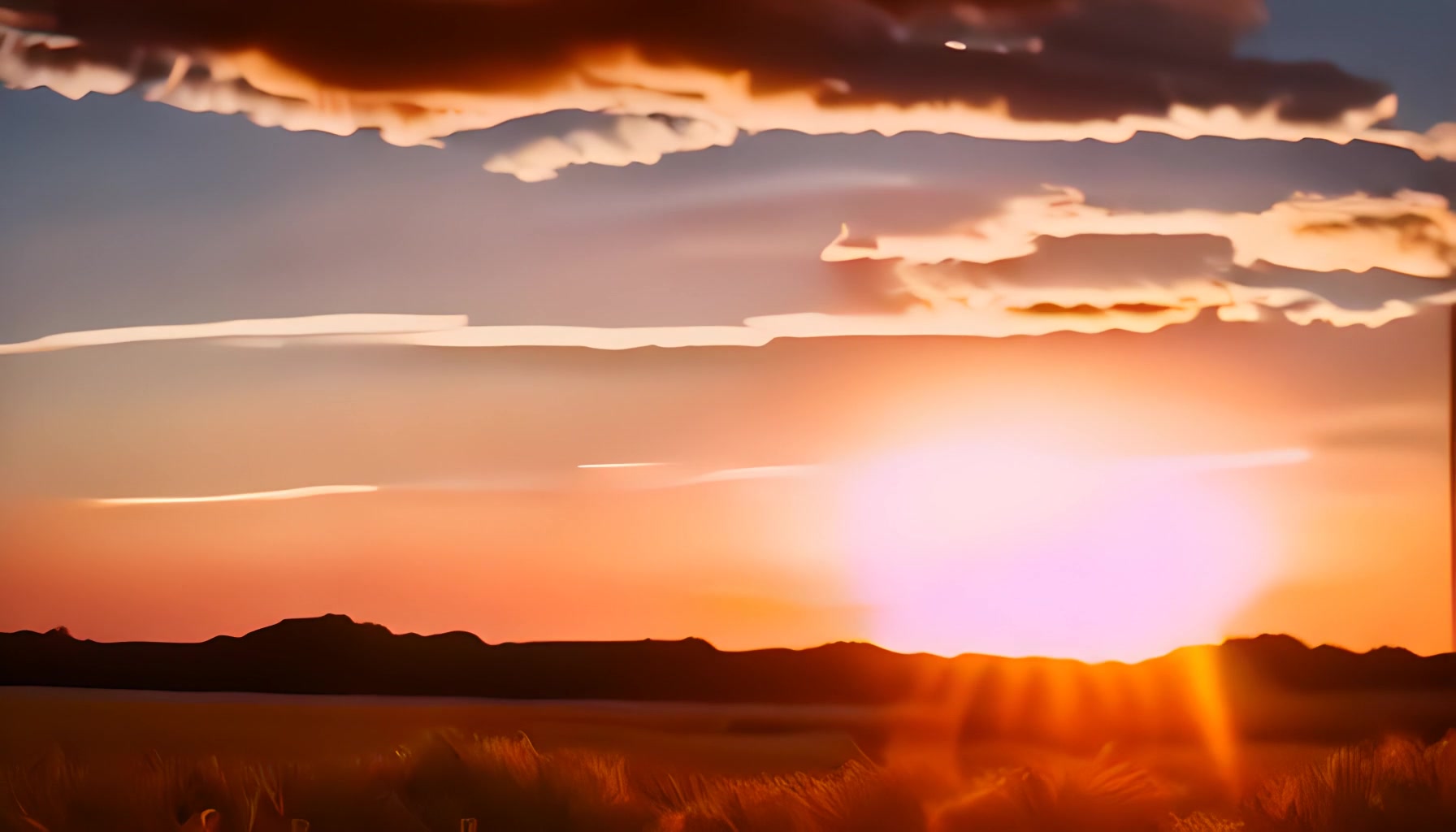 Golden Horizon Glow — Landscape Soothing – HD nature VJ loop