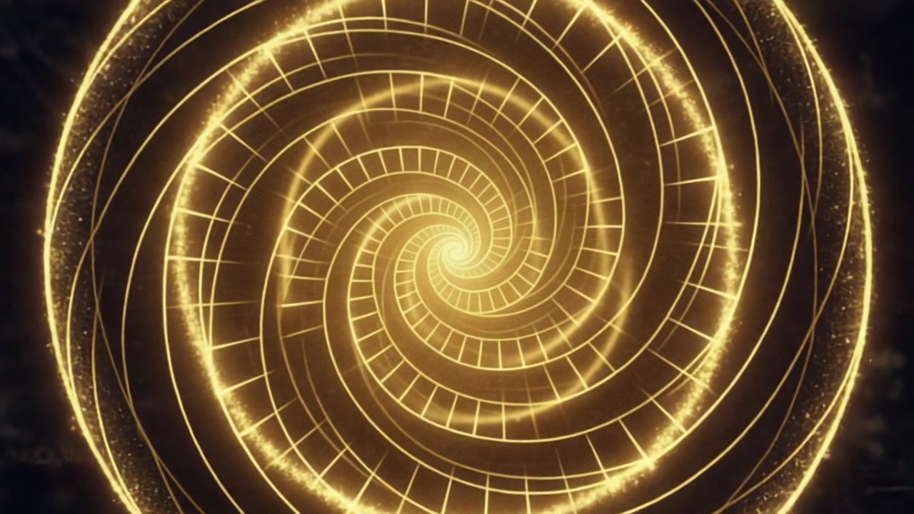 Golden Spiral Vortex – 720p abstract VJ loop