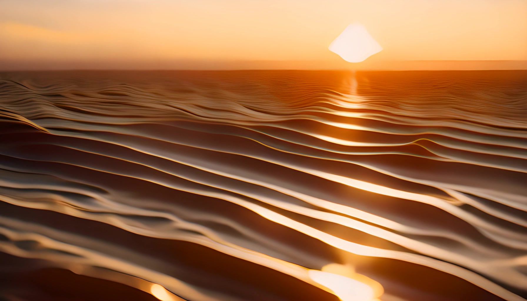 Golden Waves Sunset – HD abstract VJ loop
