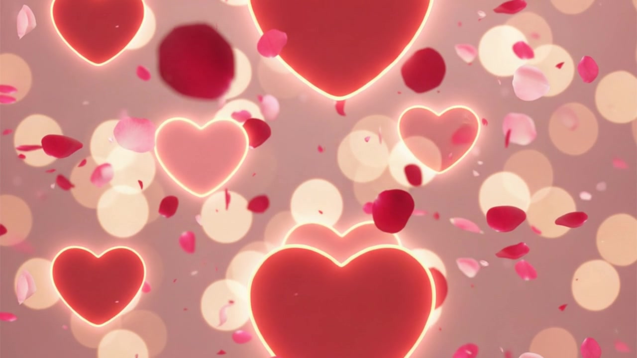 Hearts and Petals Bliss – 720p celebration VJ loop