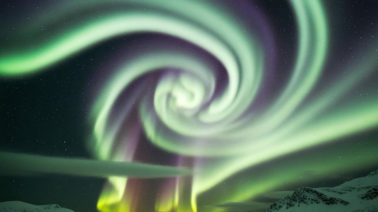 Hypnotic Aurora Swirl – 720p christmas & winter VJ loop