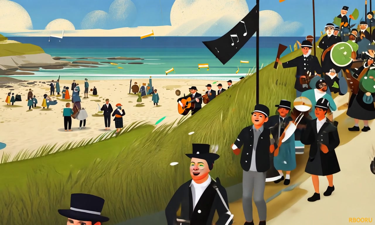 Joyful Beach Parade – HD characters & dancers VJ loop
