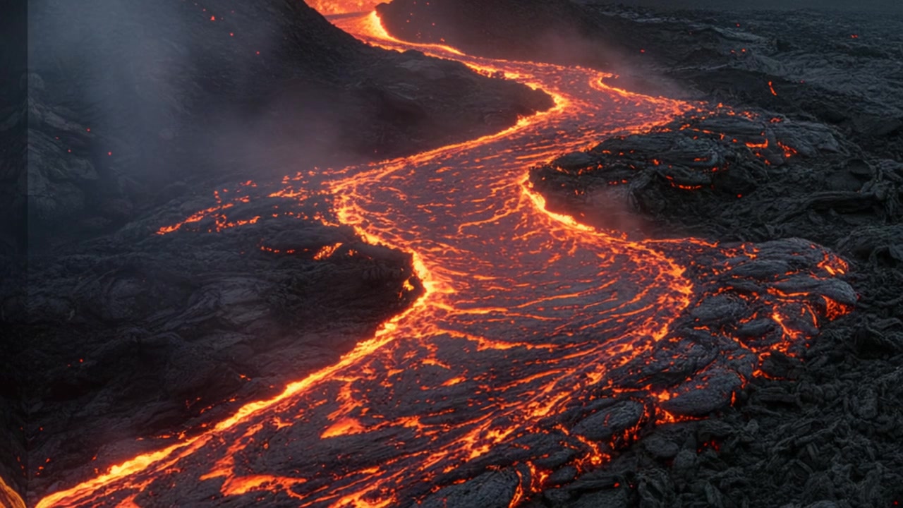Luminous Lava Surge – 720p nature VJ loop