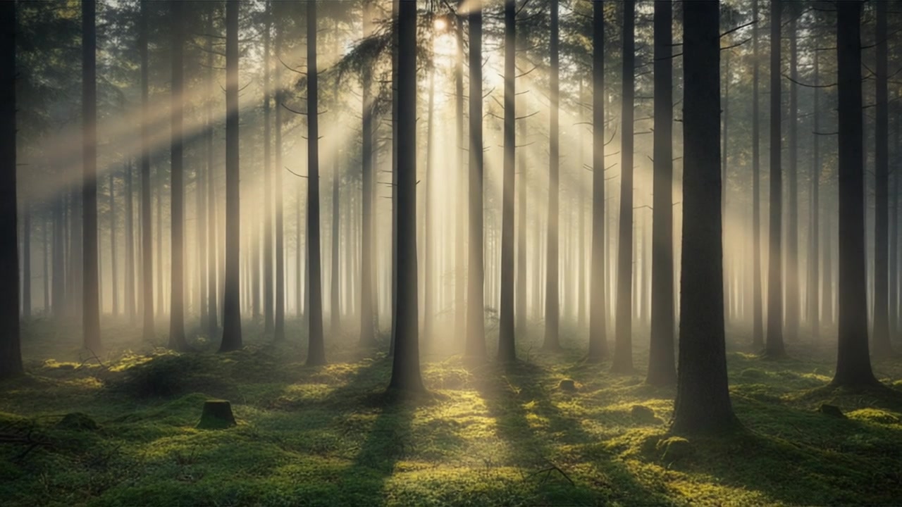 Mystic Sunlit Canopy – 720p nature VJ loop