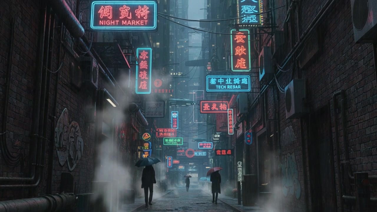 Neon Alley Vibes – 720p neon & cyber VJ loop