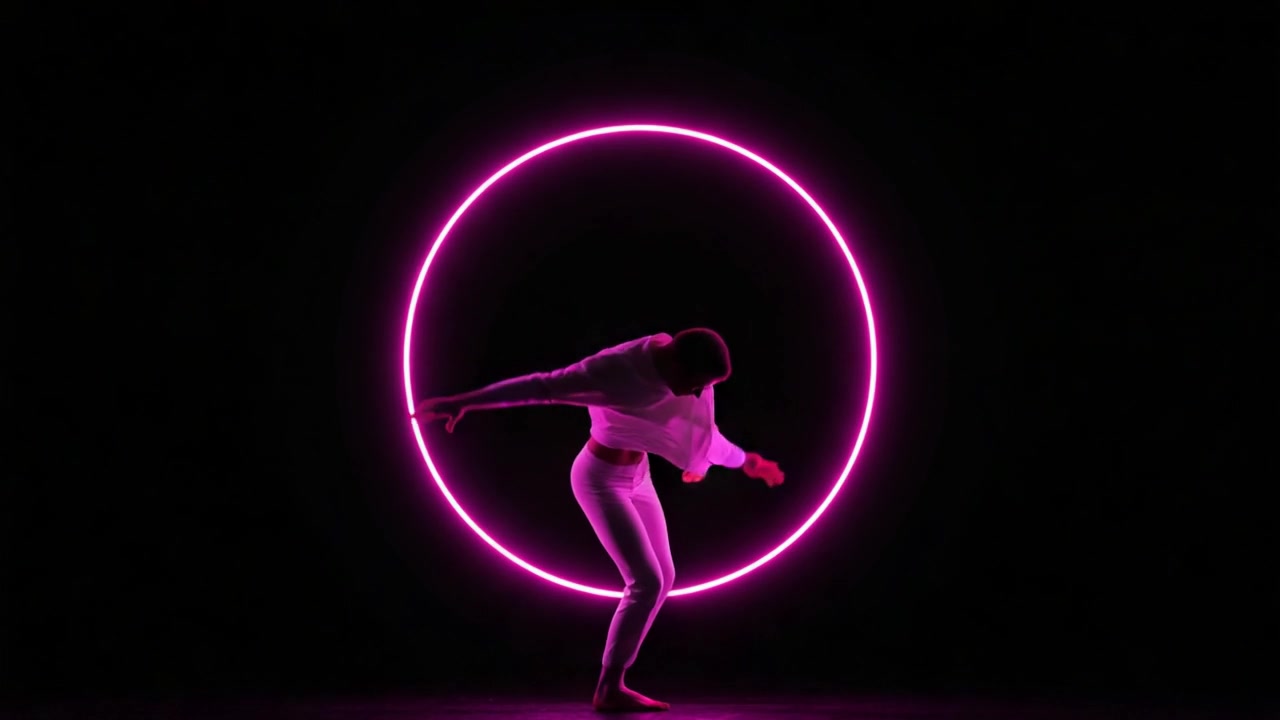 Neon Circle Dance Pulse – 720p characters & dancers VJ loop