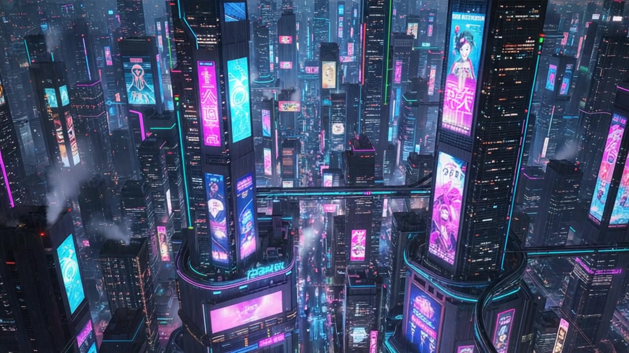 Neon City Dreams — Metropolis Digital – 720p neon & cyber VJ loop