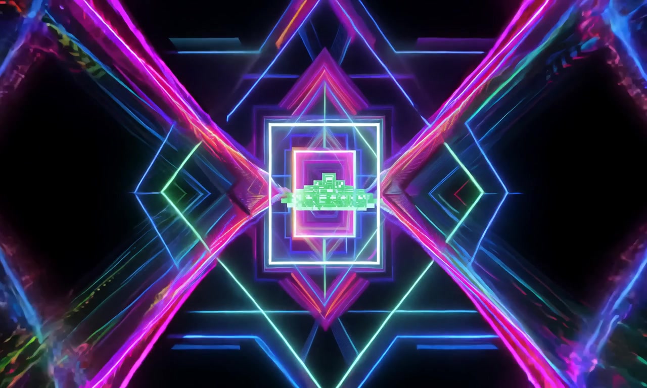 Neon Geometric Pulse — Pulsating Energy – HD neon & cyber VJ loop