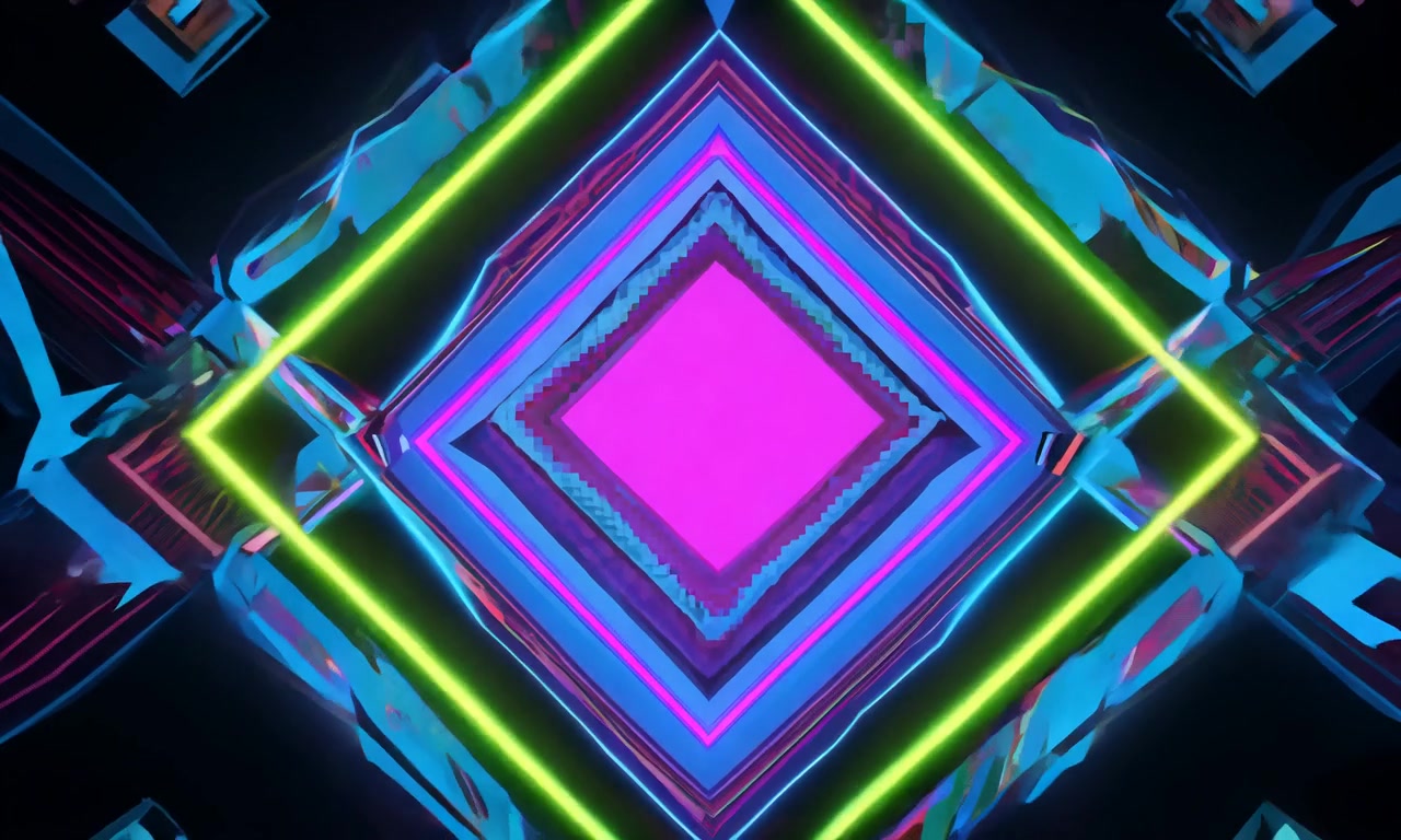 Neon Geometric Pulse — Geometric Dance – HD neon & cyber VJ loop