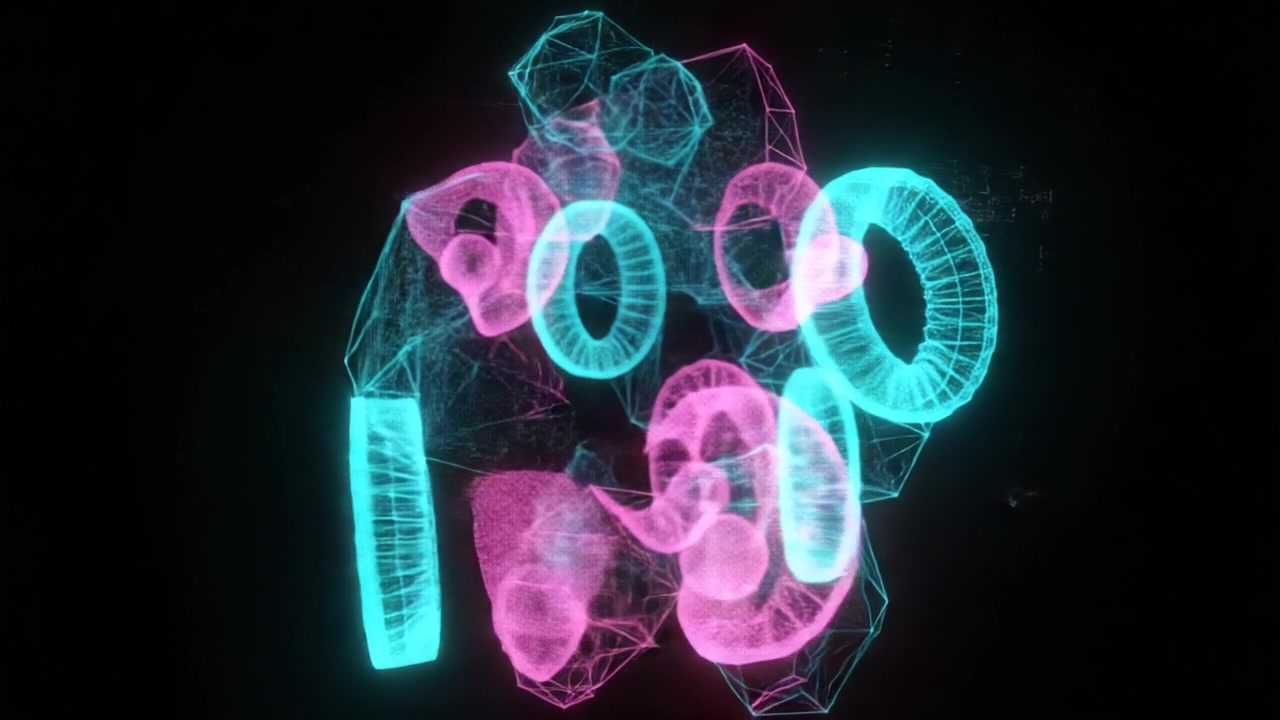 Neon Geometric Pulse — Futuristic Shapes – 720p neon & cyber VJ loop