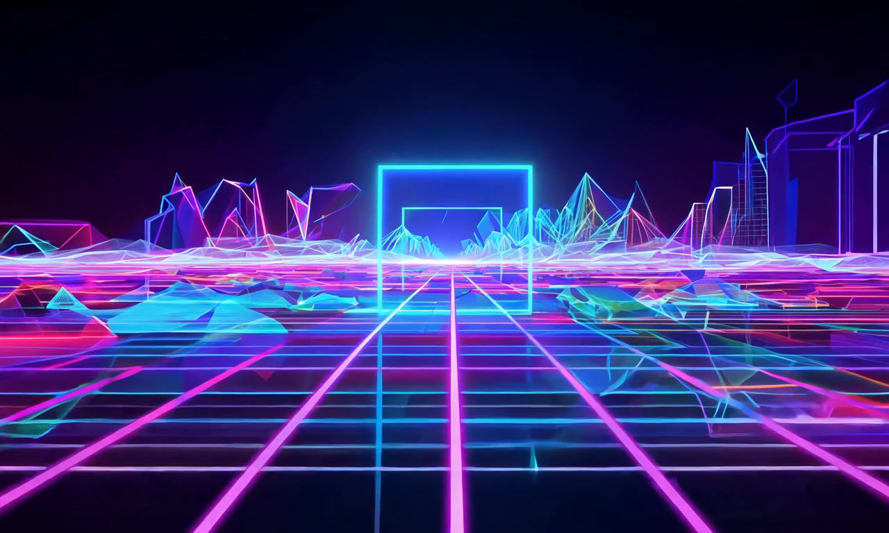 Neon Grid Odyssey – HD neon & cyber VJ loop