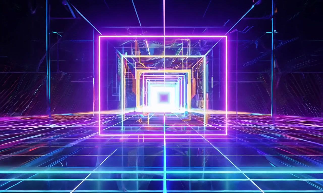 Neon Infinity Tunnel – HD neon & cyber VJ loop