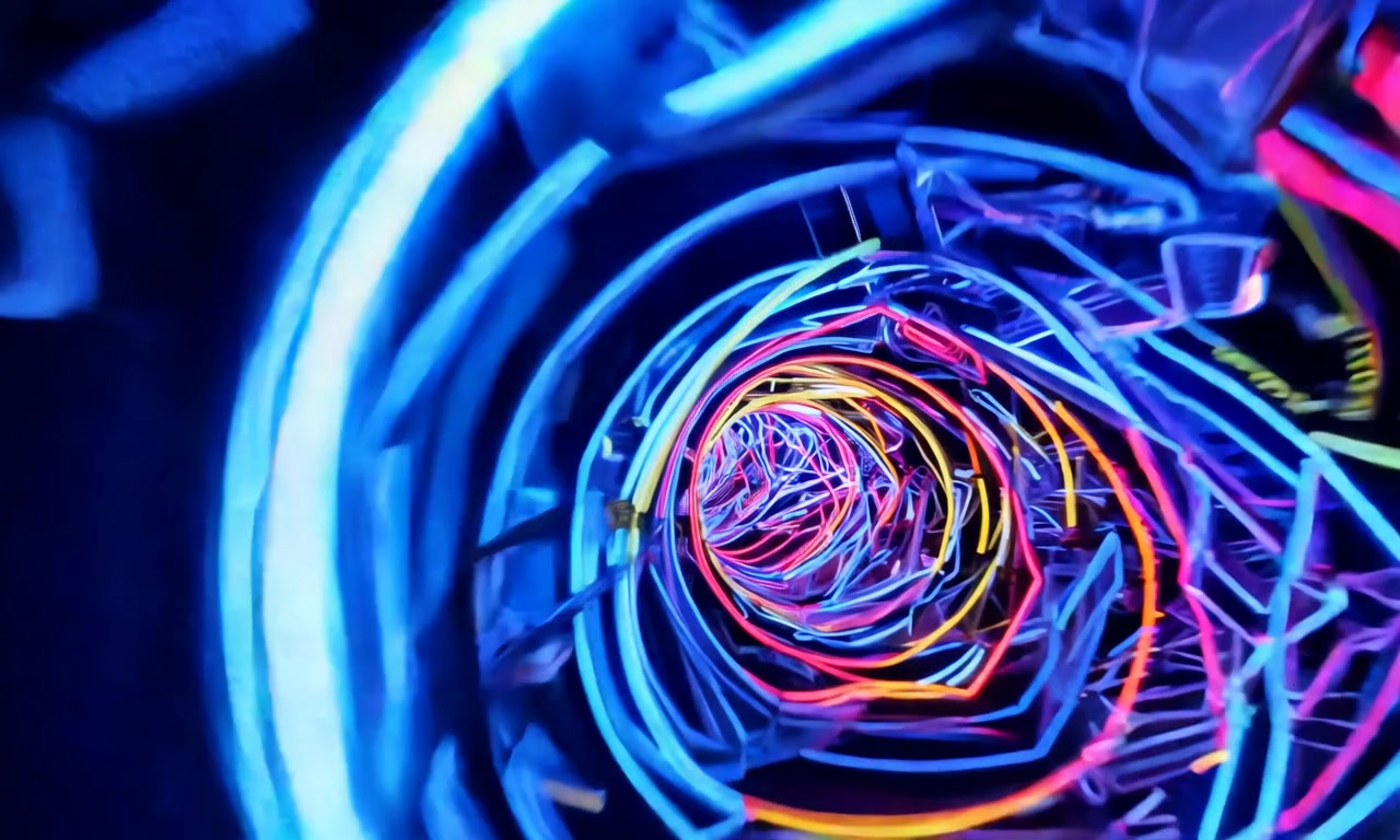 Neon Tunnel Vortex — Energy – HD neon & cyber VJ loop