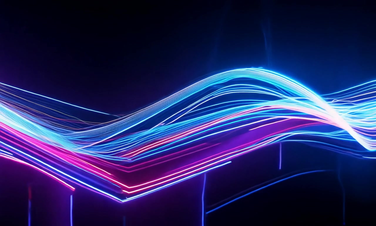 Neon Wave Symphony — Lights Flow – HD neon & cyber VJ loop