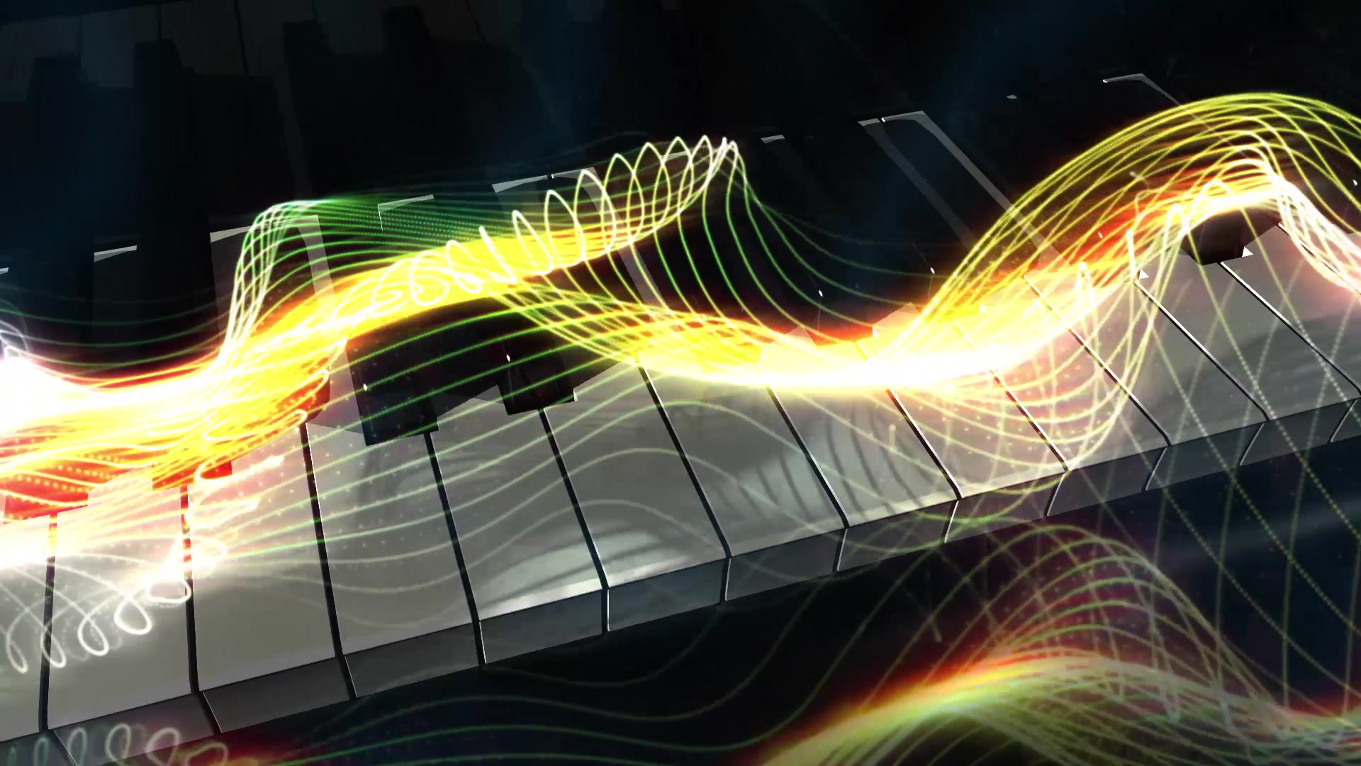Piano Strings – Musical Waveform Visual – 1080p abstract VJ loop
