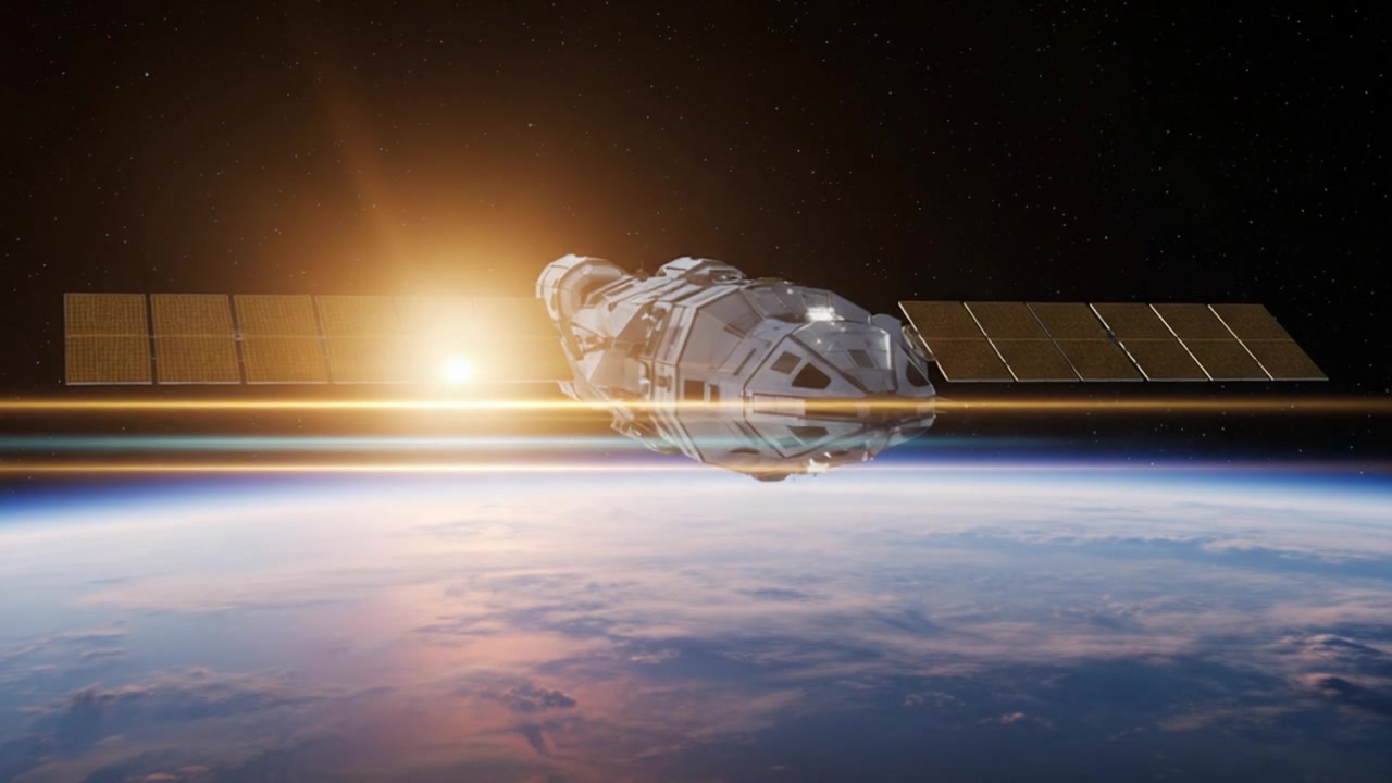 Solar Satellite Dream – 720p space VJ loop